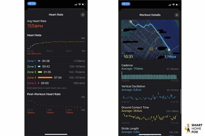 2 Screenshots der Apple Fitness App.